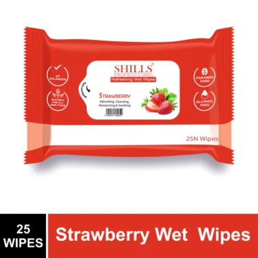Strawberry Refreshing Wet Wipes- 25 Pcs/Pack