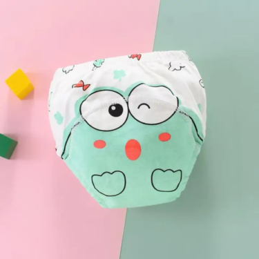 Reusable Baby Cloth Diaper Set of 2 with Adjustable Size, Soft Breathable Fabric and Leak-Proof Protection